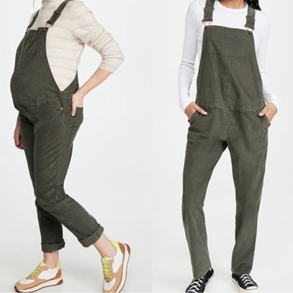 Hatch The Cord Corduroy Pregnancy Maternity  Overalls Olive Green Size 2 (8-10)